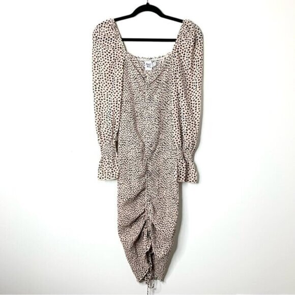 Princess Polly Kinsley Mini Dress Leopard print Ruffle Smocked Ruched Bodycon - Picture 2 of 16